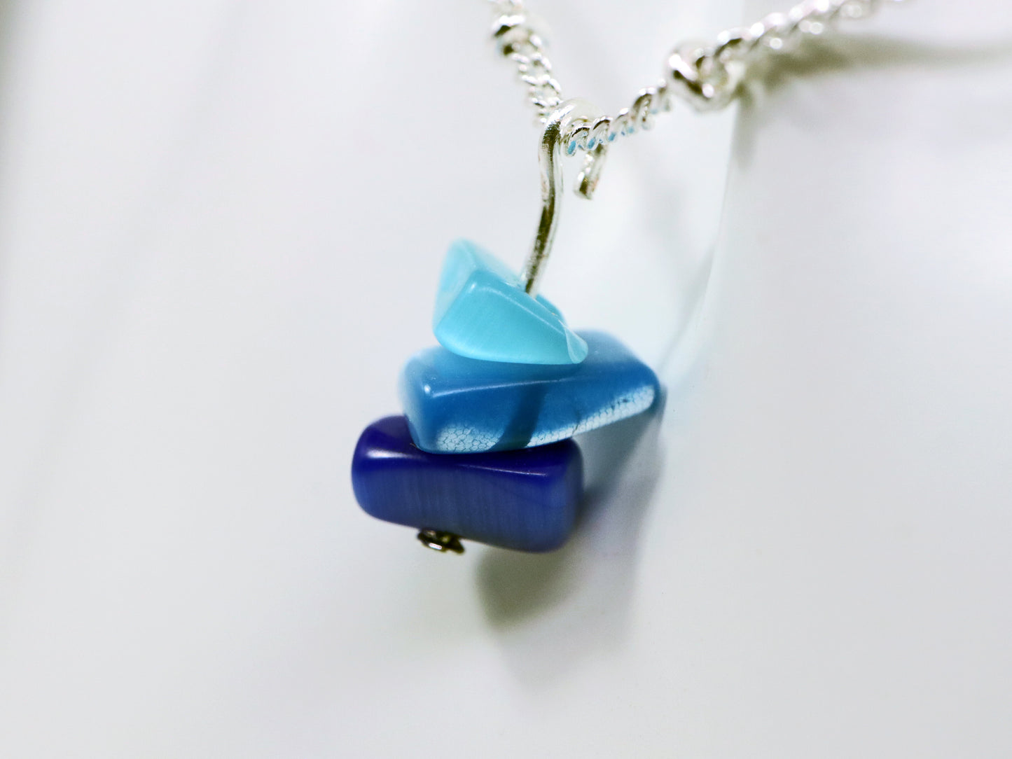 Blue Stacked Rocks Necklace