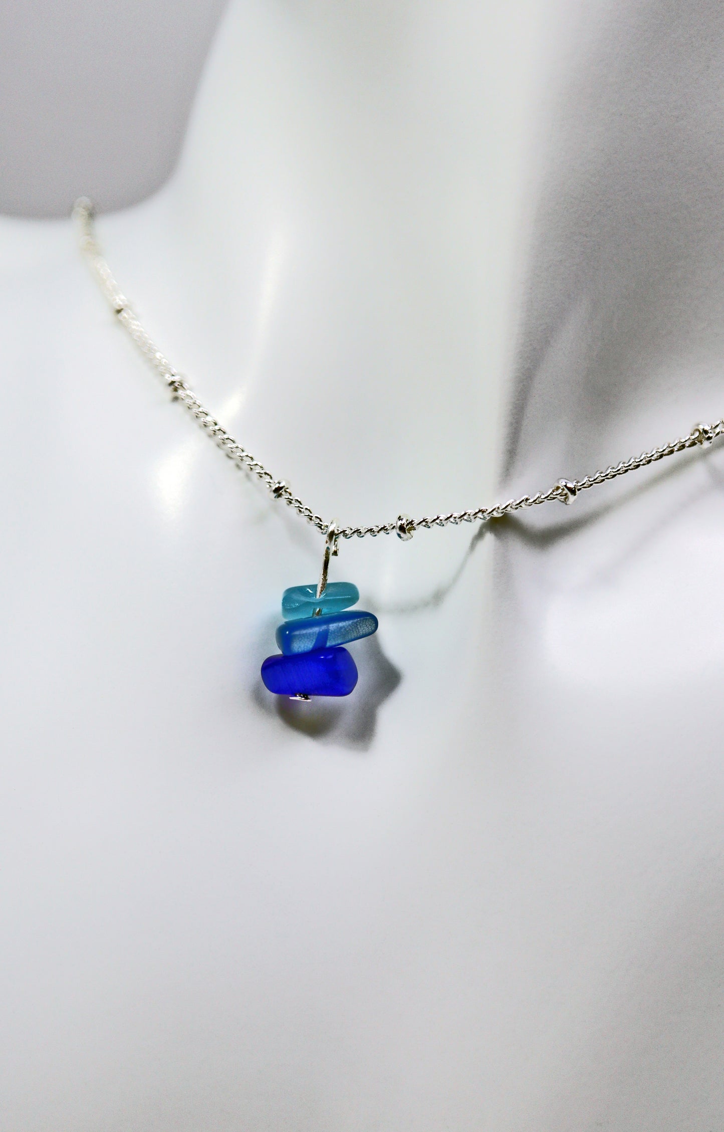 Blue Stacked Rocks Necklace