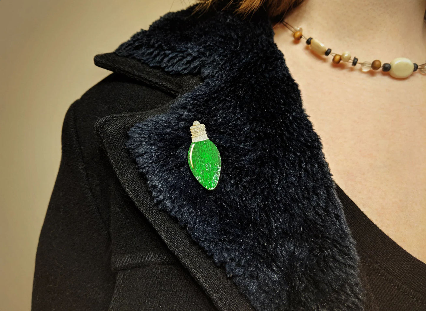 Christmas Lightbulb Pin