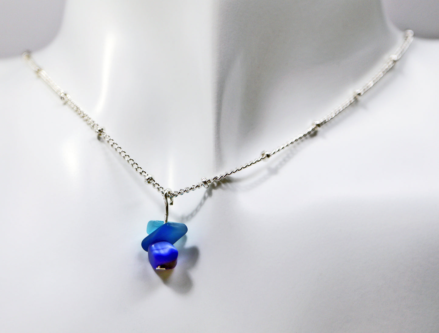 Blue Stacked Rocks Necklace