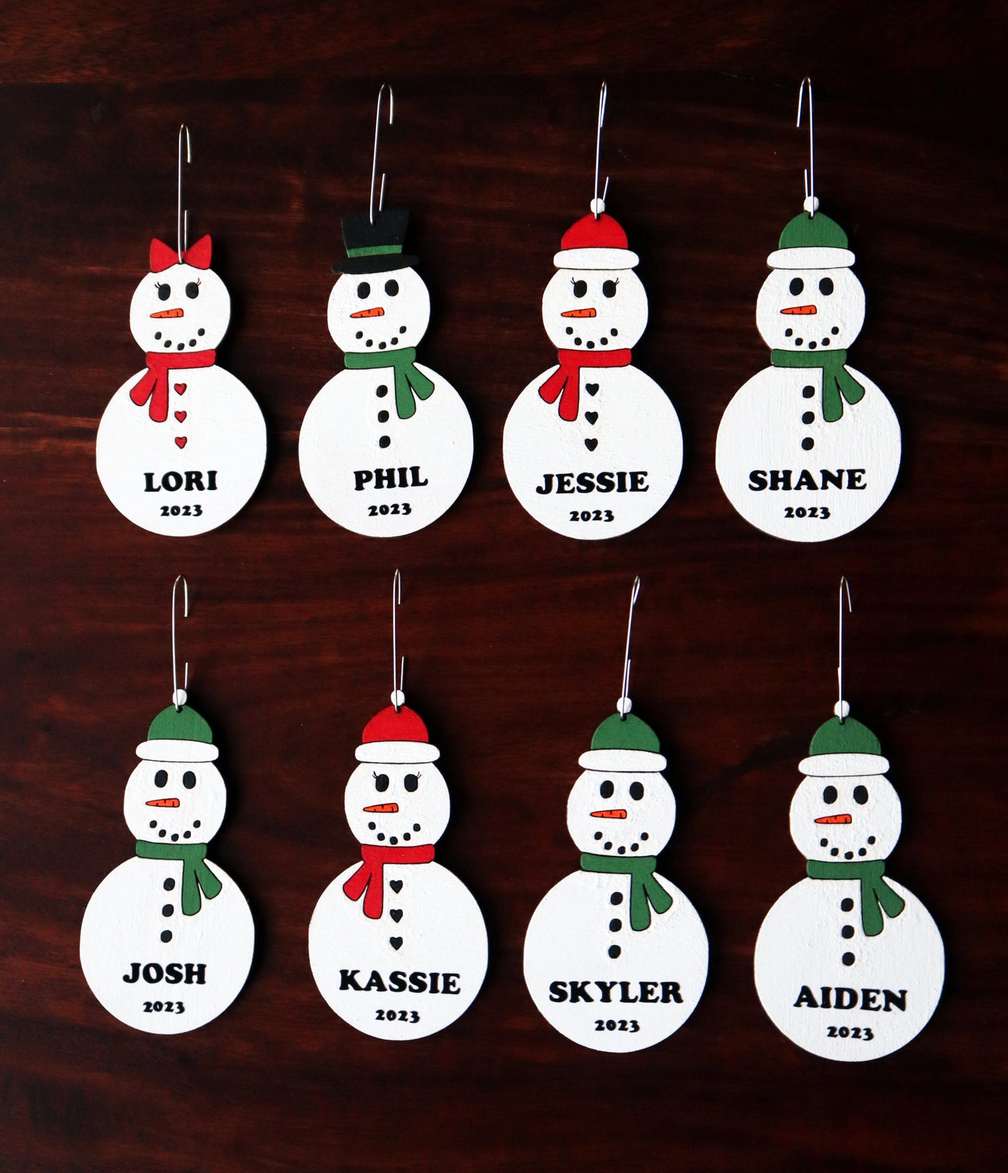 Custom Snowmen & Snowwomen Christmas Ornaments