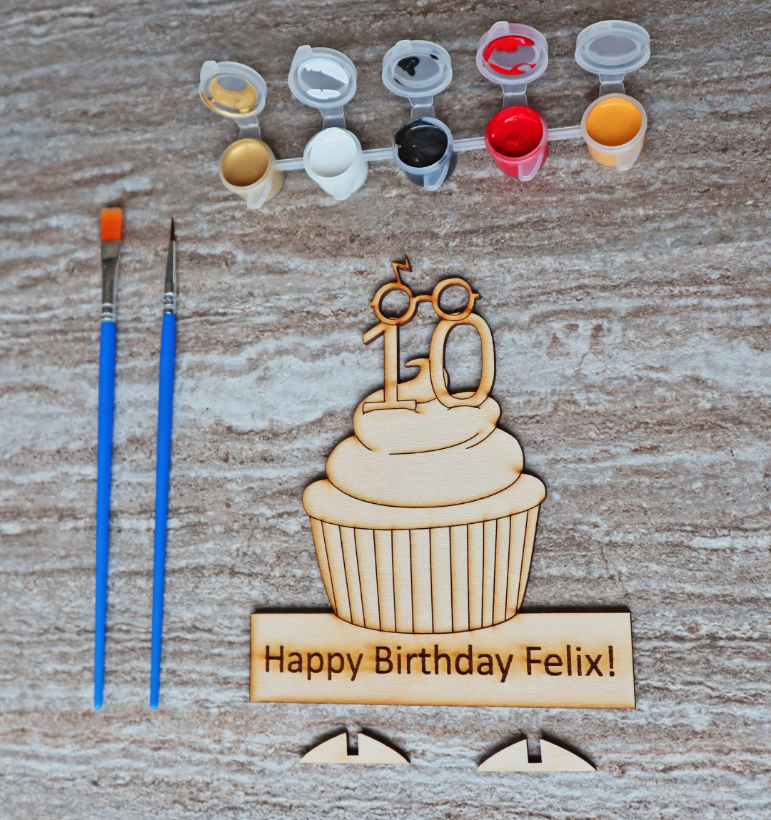 Custom Birthday Cupcake Painting Kit
