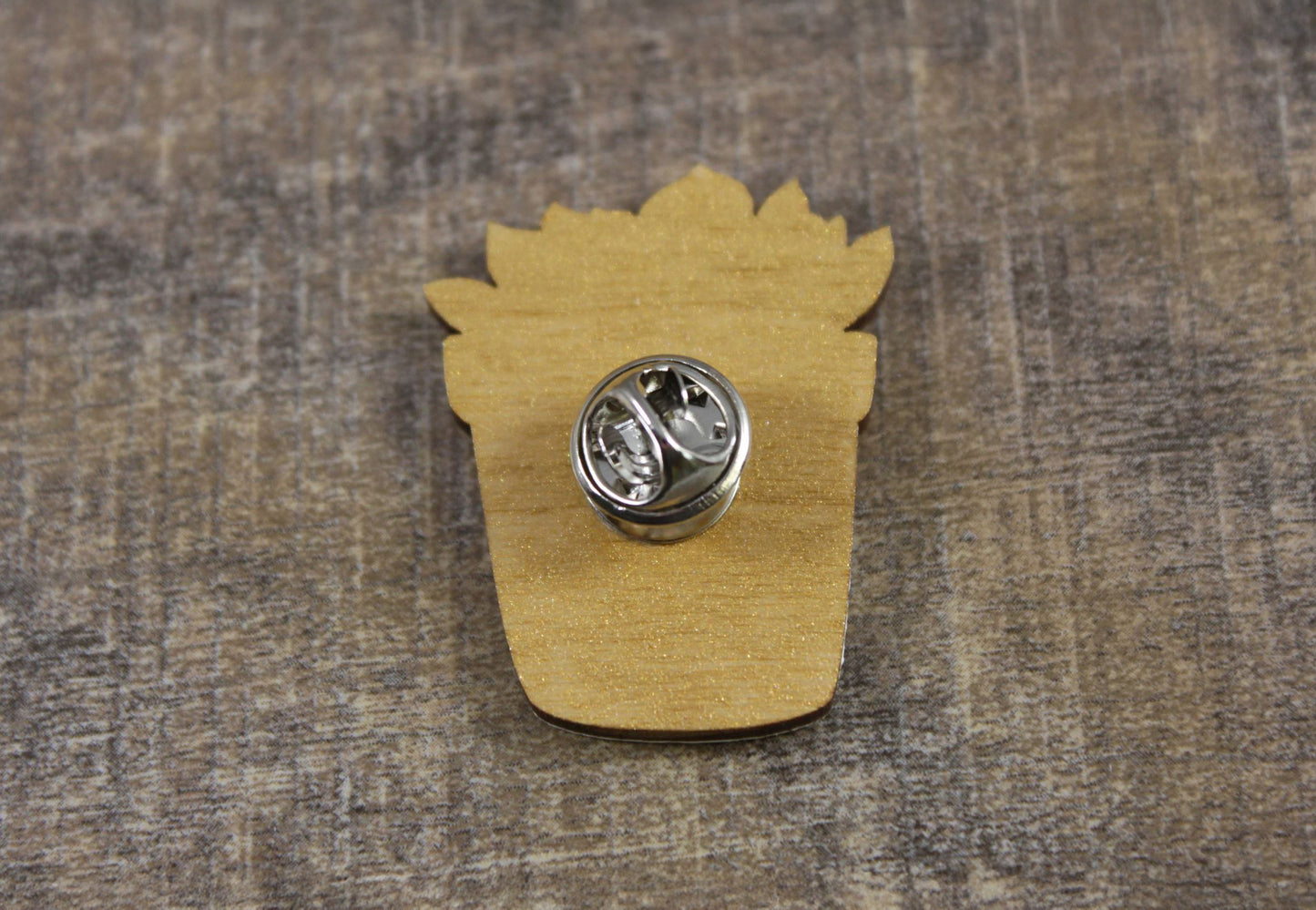 Wooden Succulent Pin