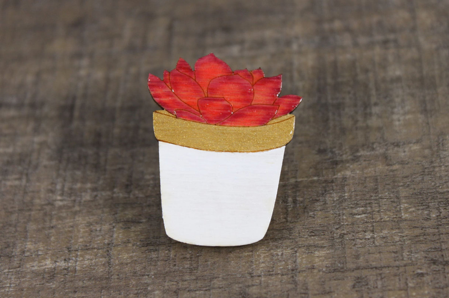 Wooden Succulent Pin