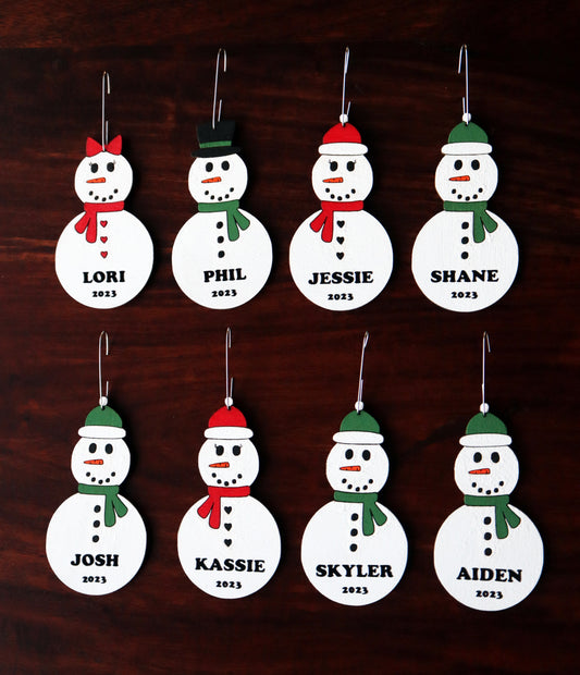 Custom Snowmen & Snowwomen Christmas Ornaments