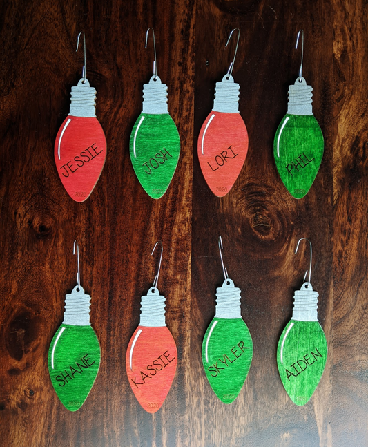Custom Christmas Light Bulb Ornaments